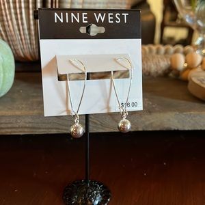 NWT Nine West silver finish earrings